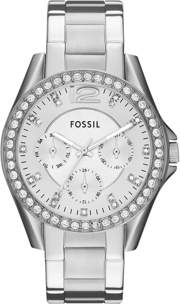 Fossil Riley Women'S Silver/Steel Stainless Steel Watch-ES3202