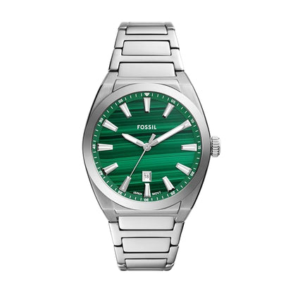Fossil Everett Silver Stainless steel Mens Watch-FS6056