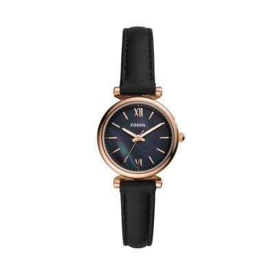 Fossil Carlie Mini Black Leather Women Watch-ES4700