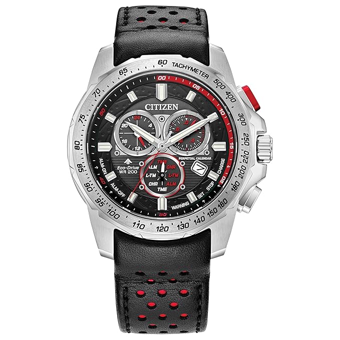 Citizen Promaster Land Mens Black Leather Watch-BL5570-01E
