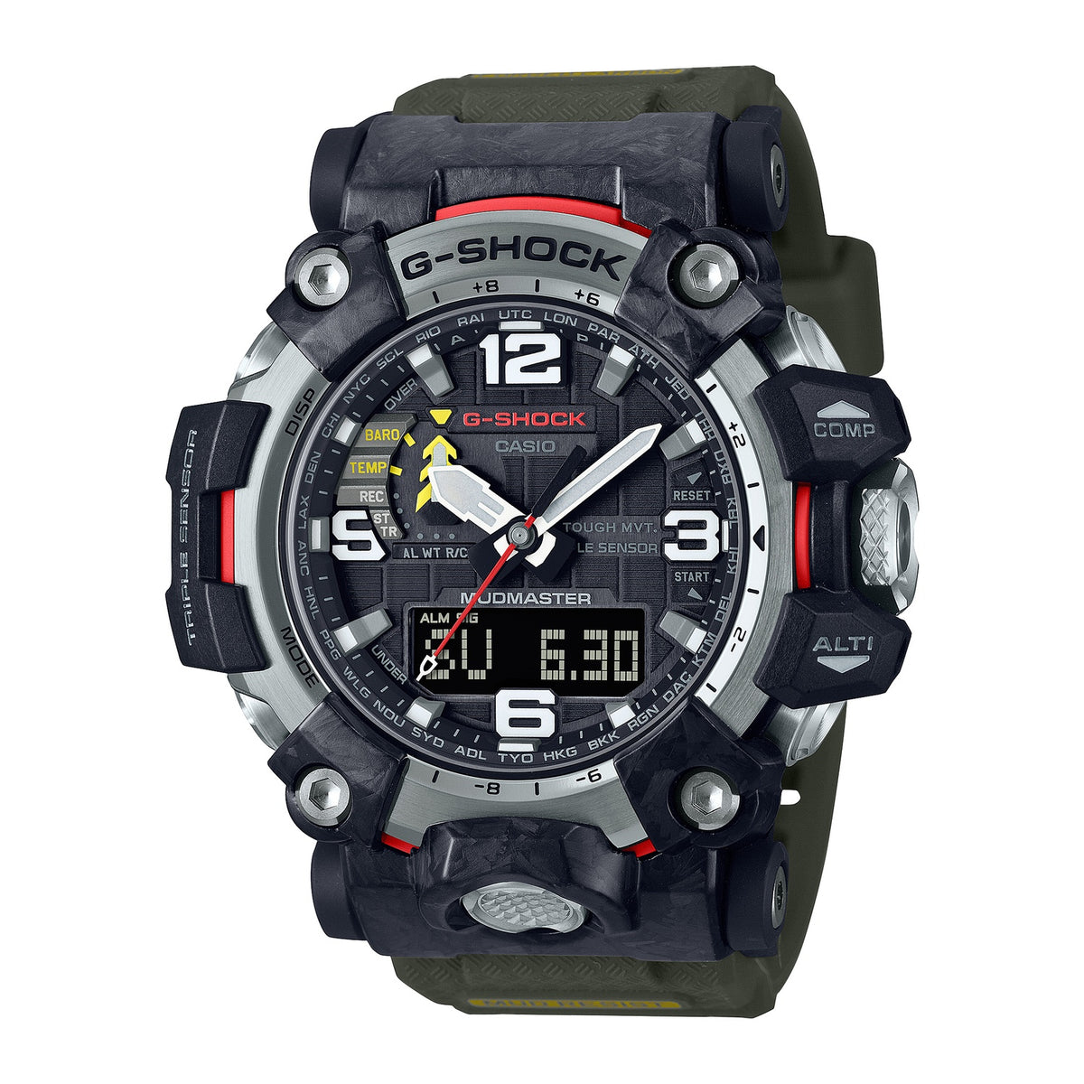 Casio - G-Shock Mens 200m Carbon Core Triple Sensor Mudmaster - GWG-2000-1A3DR