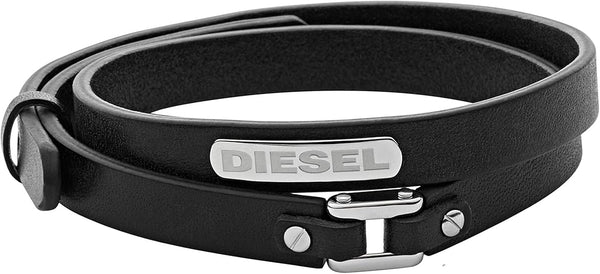 Diesel Men's Black Leather Bracelet - DX0971040