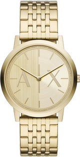 Armani Exchange Men's Two-Hand, Gold-Tone Stainless Steel Watch - AX2871