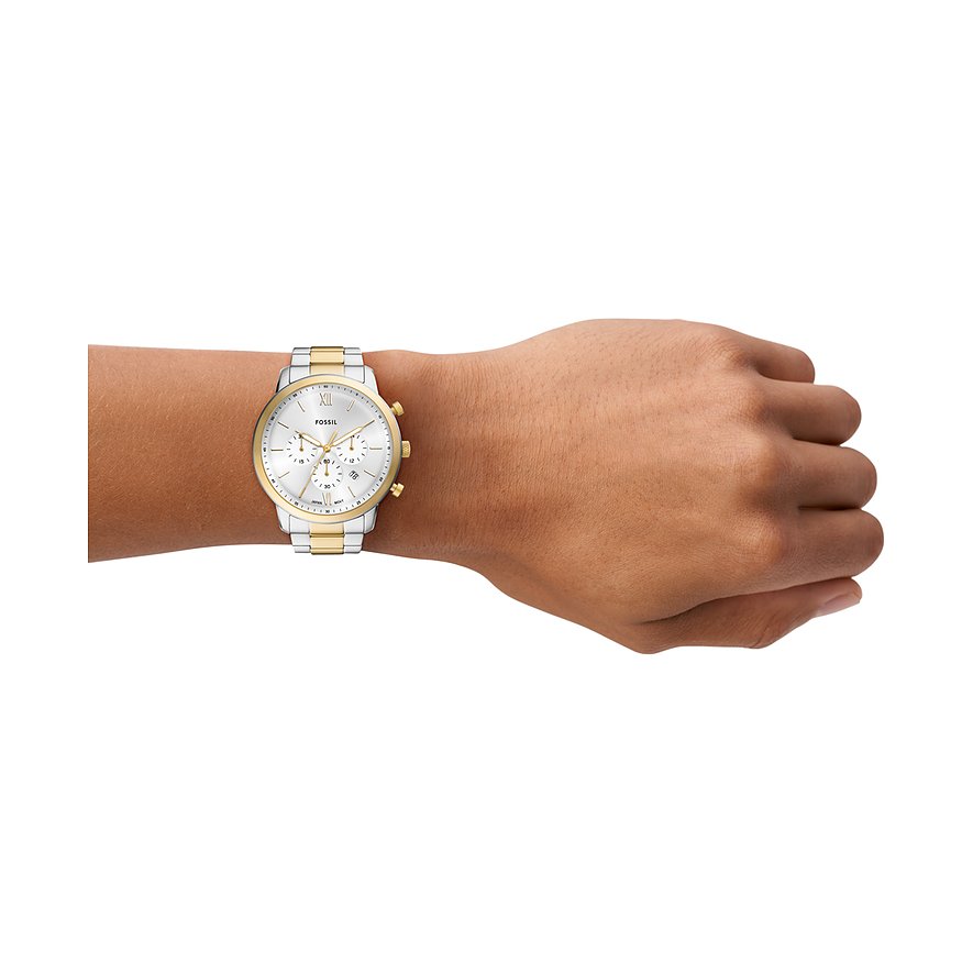 Fossil Neutra Mens Silver Stainless Steel Strap Watch-FS6112