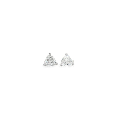 BWJ - 925 Sterling Silver Triangle Cut Cubic Stud Earrings