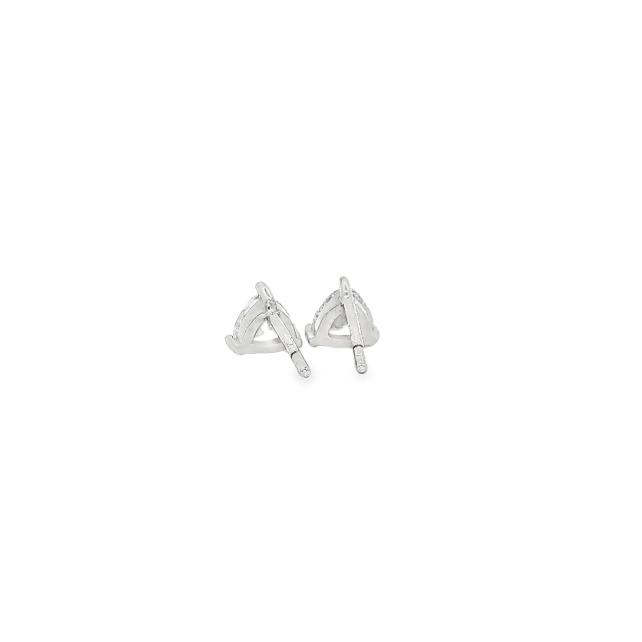BWJ - 925 Sterling Silver Triangle Cut Cubic Stud Earrings