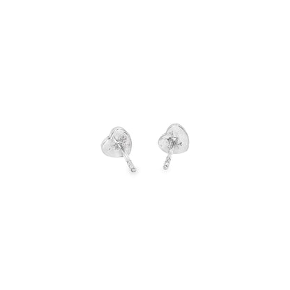 BWJ - 925 Sterling Silver Polished Heart Stud Earrings
