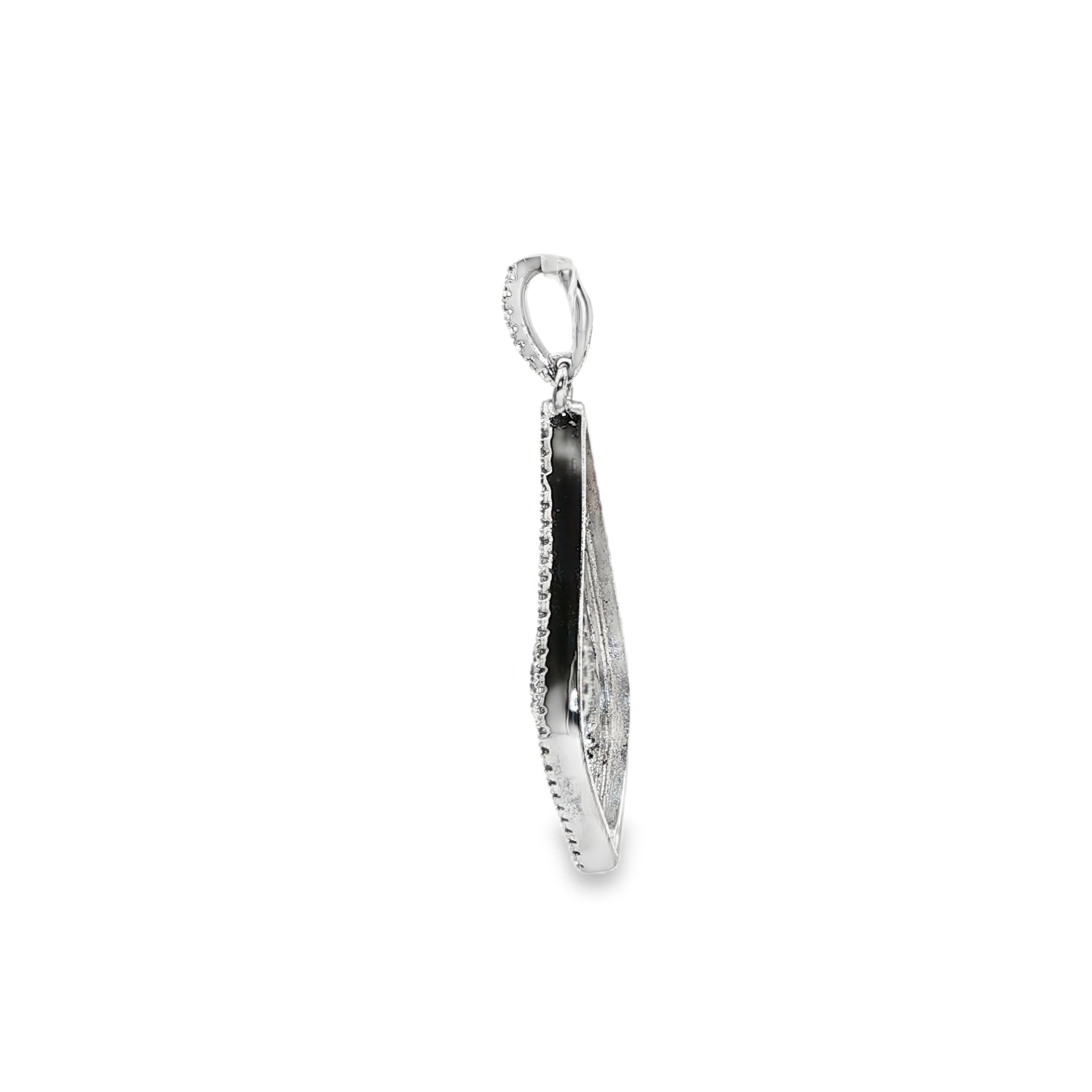 BWJ - 925 Sterling Silver Cubic Zirconia Teardrop Pendant