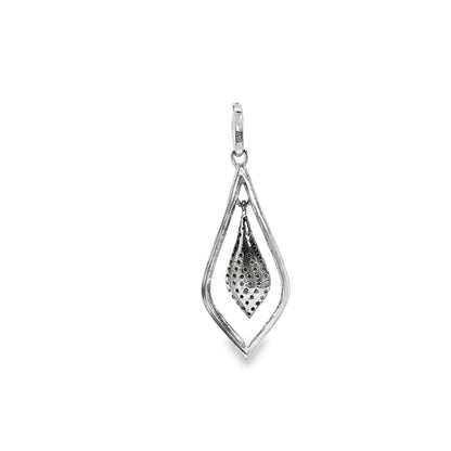 BWJ - 925 Sterling Silver Cubic Zirconia Teardrop Pendant