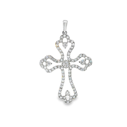 BWJ - 925 Sterling Silver Cubic Chain Cross Pendant