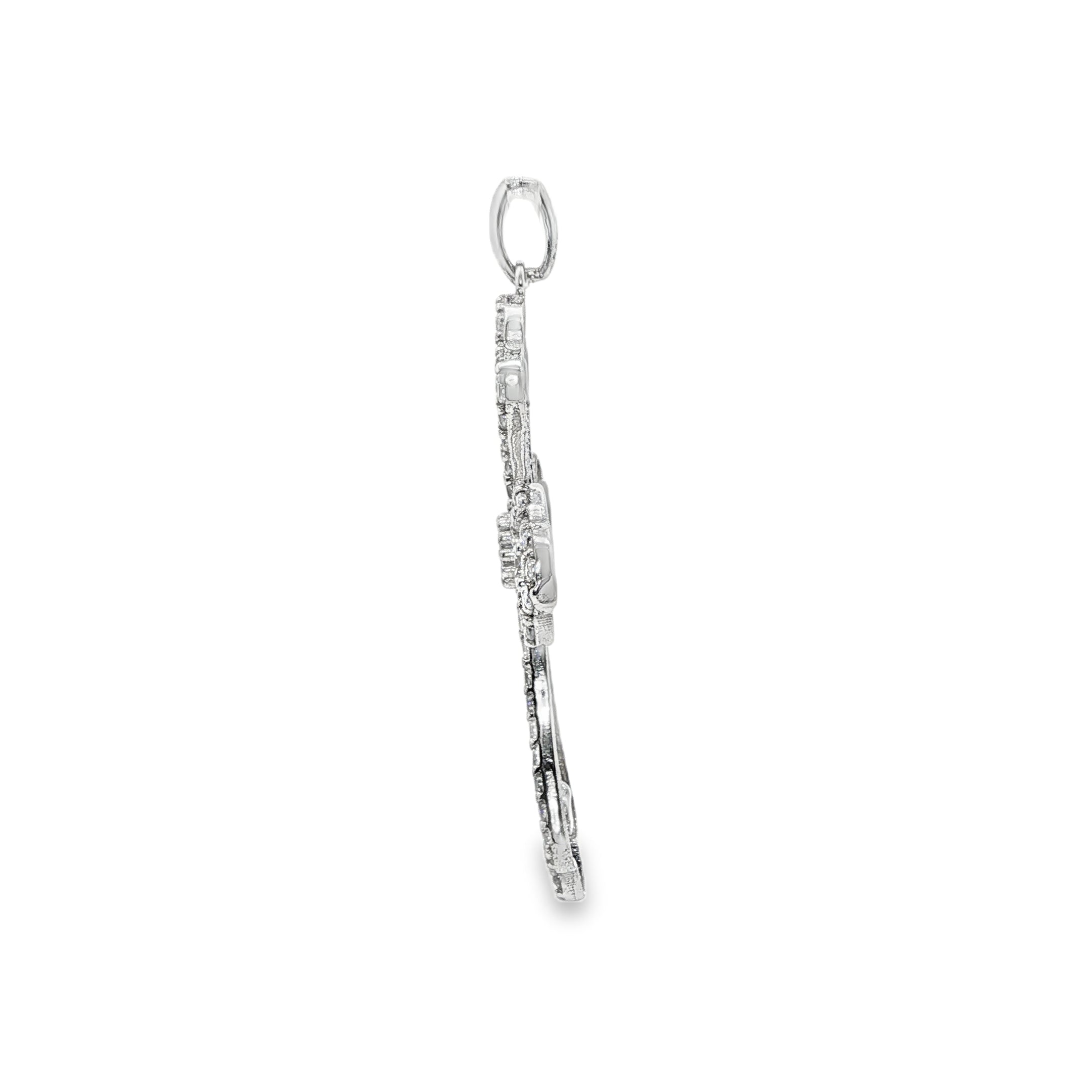 BWJ - 925 Sterling Silver Cubic Chain Cross Pendant