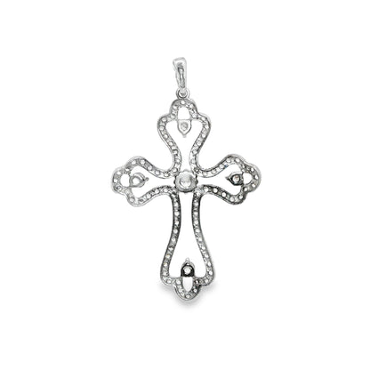 BWJ - 925 Sterling Silver Cubic Chain Cross Pendant