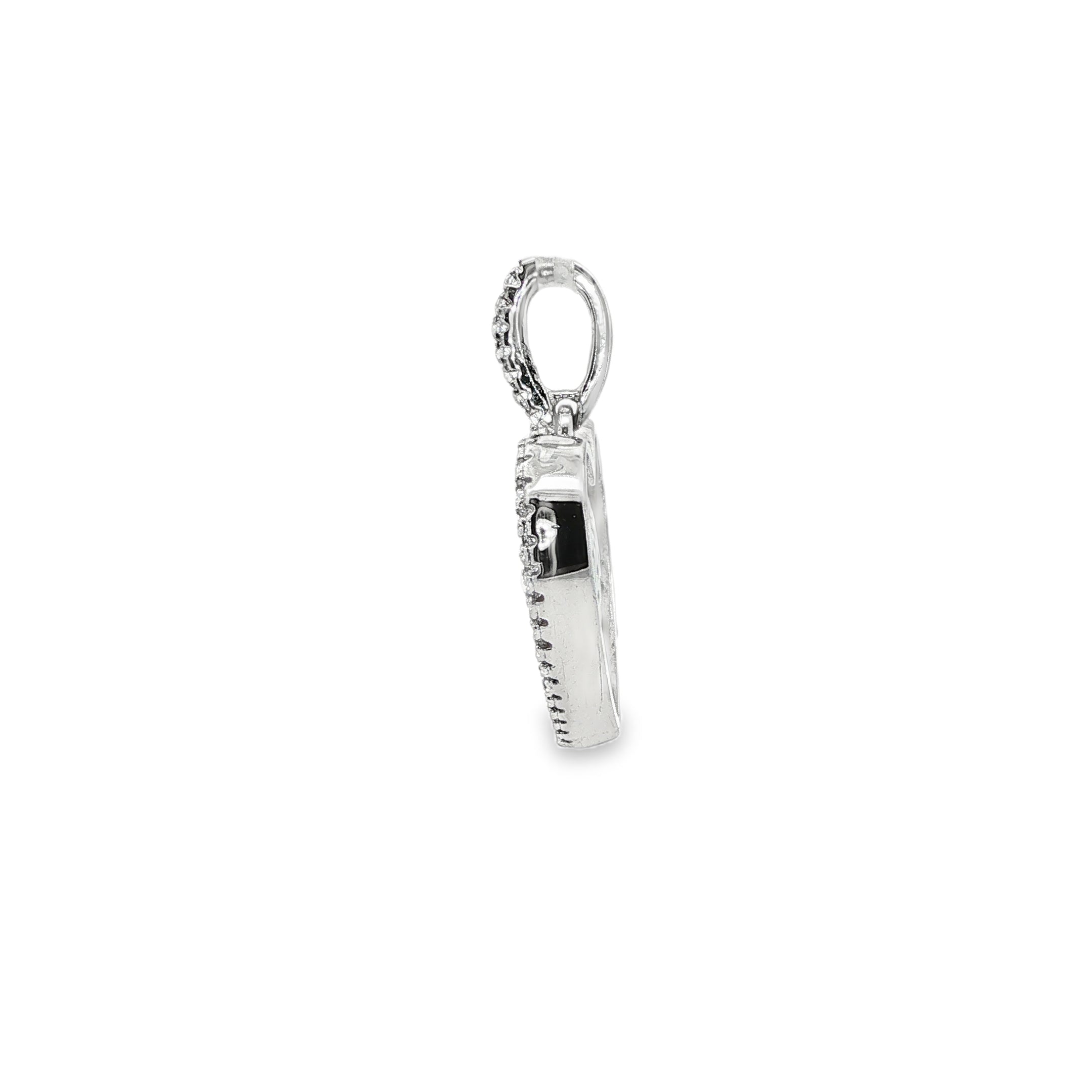 BWJ - 925 Sterling Silver Heart Pendant with Cubics