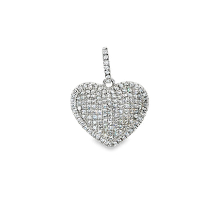 BWJ - 925 Sterling Silver Heart Pendant with Cubics