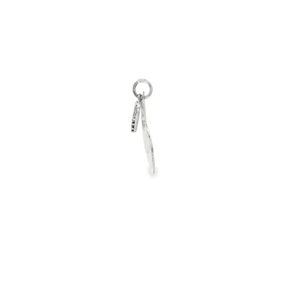 BWJ - 925 Sterling Silver Double Heart Pendant with Pave Cubics