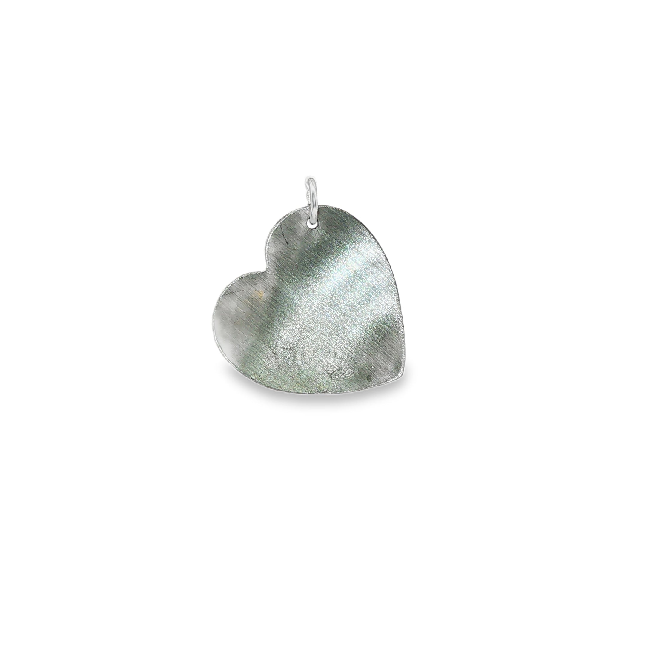 BWJ - 925 Sterling Silver Double Heart Pendant with Pave Cubics