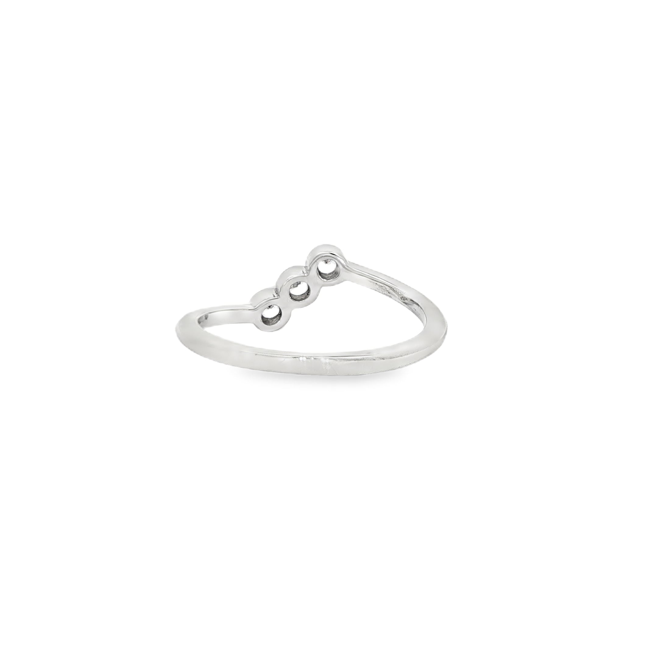 BWJ - 925 Sterling Silver Three-Stone Cubic Bypass Ring