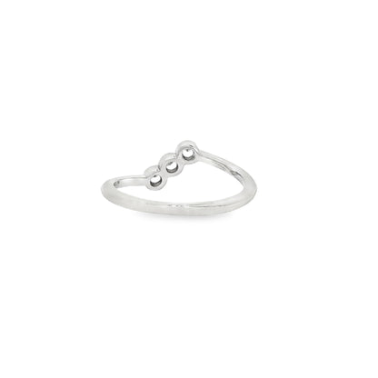 BWJ - 925 Sterling Silver Three-Stone Cubic Bypass Ring