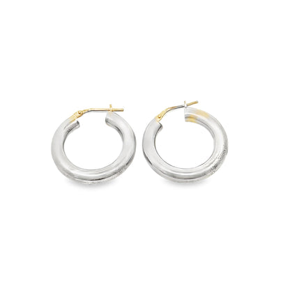 BWJ - 925 Sterling Silver Tubular Hoop Earrings