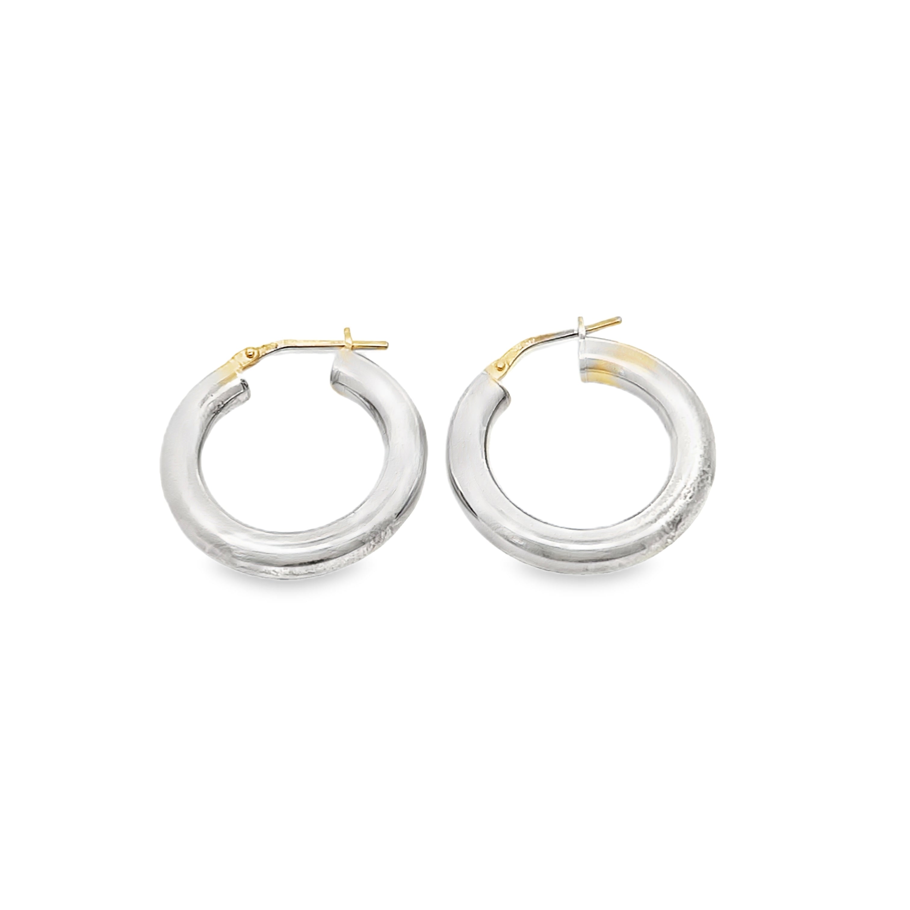 BWJ - 925 Sterling Silver Tubular Hoop Earrings