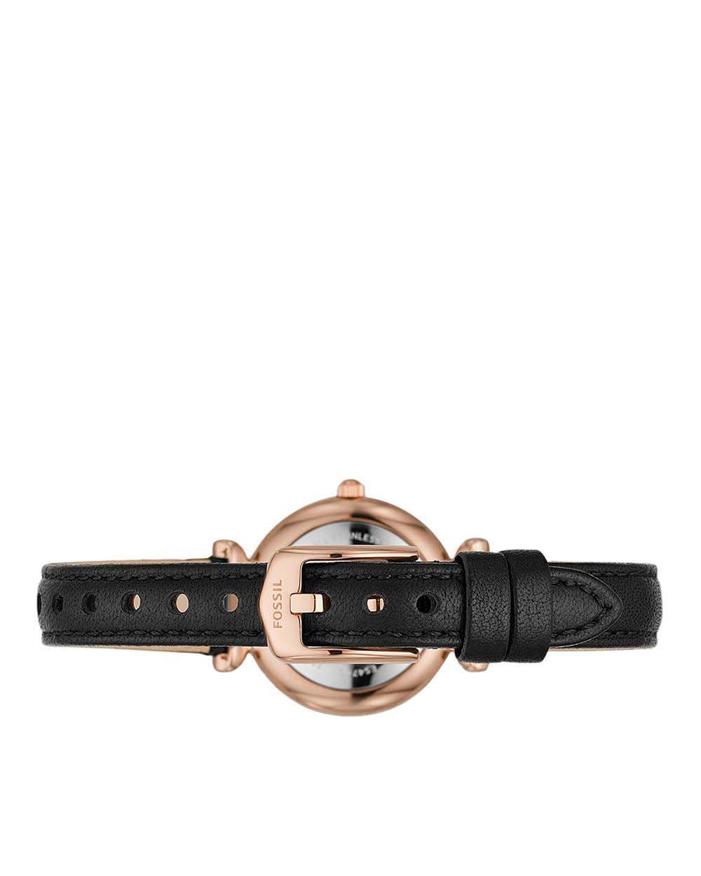 Fossil Carlie Mini Black Leather Women Watch-ES4700