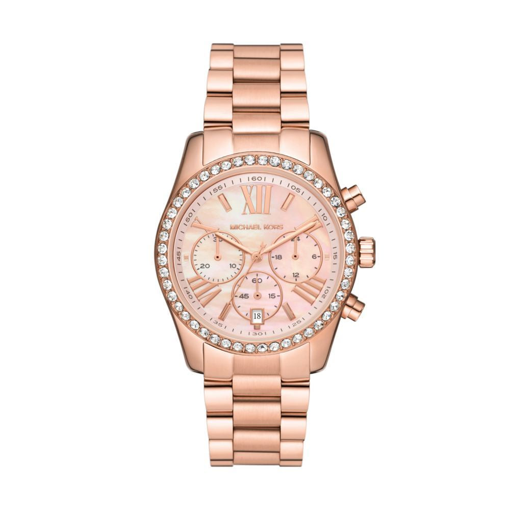 Michael Kors Lexington Womens Rose Gold Stainless Steel Watch - MK7242