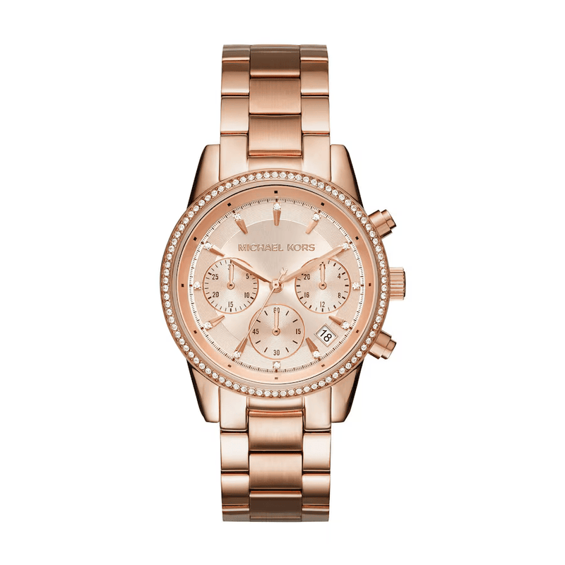 Michael Kors Ritz Rose Gold Stainless Steel Women Watch-MK6357