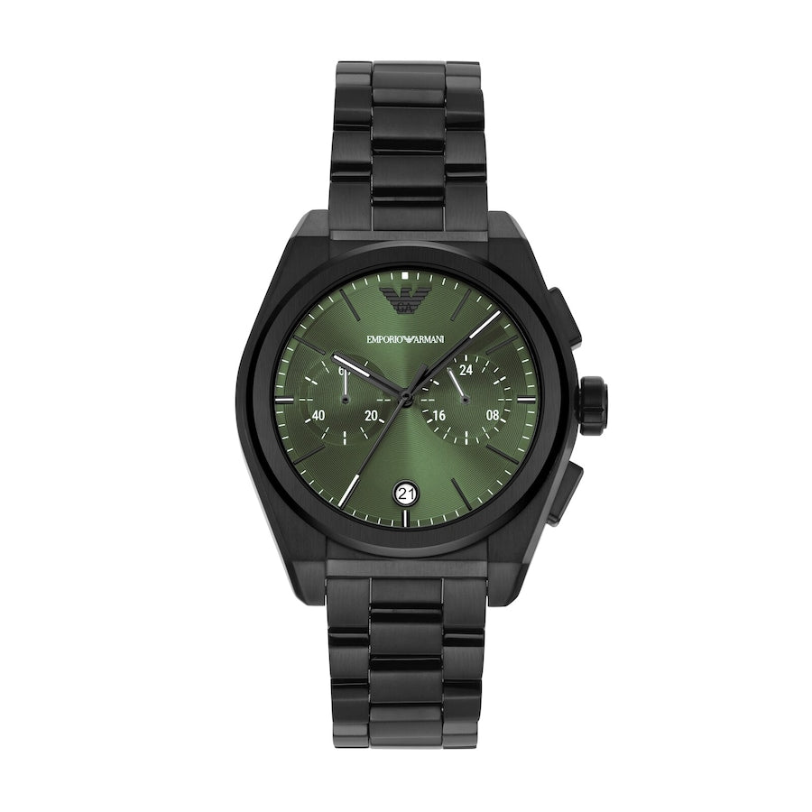 Armani Federico Mens Black Stainless steel Watch-AR11562