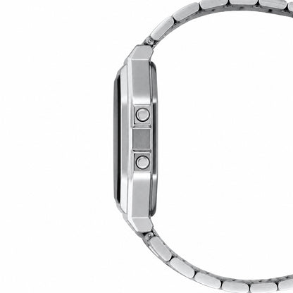 Casio A158WEA-1DF Retro Digital Watch -Stainless Steel Band -Silver&Black