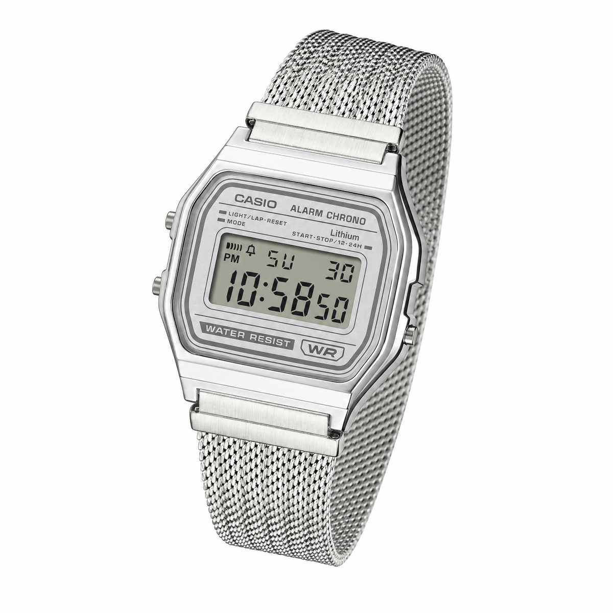 Casio Retro-Unisex-A158WEM-7DF-SIlver