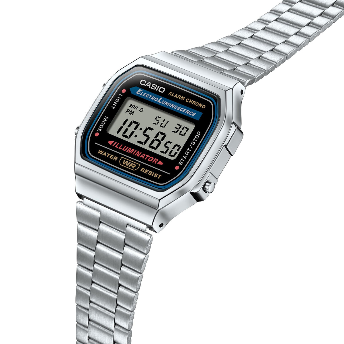 Casio Mens A168WA-1UWD Illuminator Retro Digital Watch