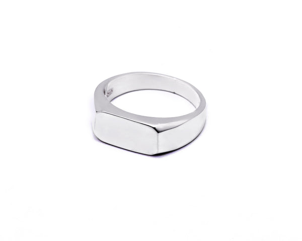 Broadway Jewellers - 925 Sterling Silver - Rectangle Signet Ring -5mm