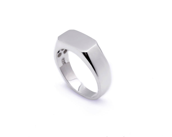 Broadway Jewellers - 925 Sterling Silver - Rectangle Signet Ring -5mm