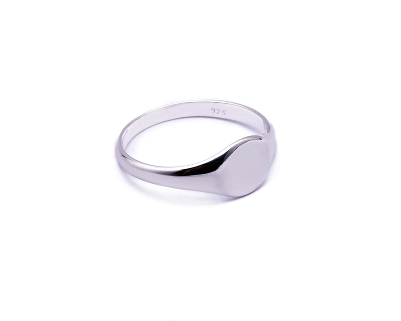 Broadway Jewellers - 925 Sterling Silver - Round Signet Ring -5mm