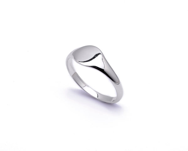 Broadway Jewellers - 925 Sterling Silver - Round Signet Ring -5mm