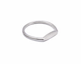Broadway Jewellers - 925 Sterling Silver - Rectangle Signet Ring -2mm