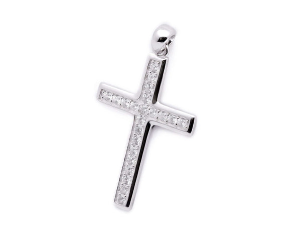 Broadway Jewellers - 925 Sterling Silver - Cubic Zirconia Cross Pendant 3