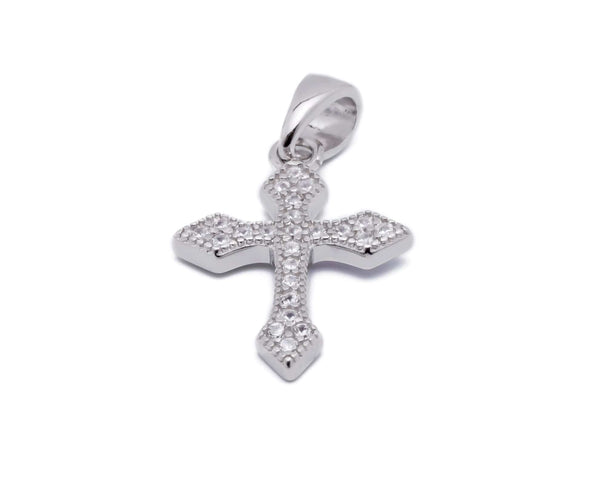 Broadway Jewellers - 925 Sterling Silver - Cubic Zirconia Cross Pendant 1