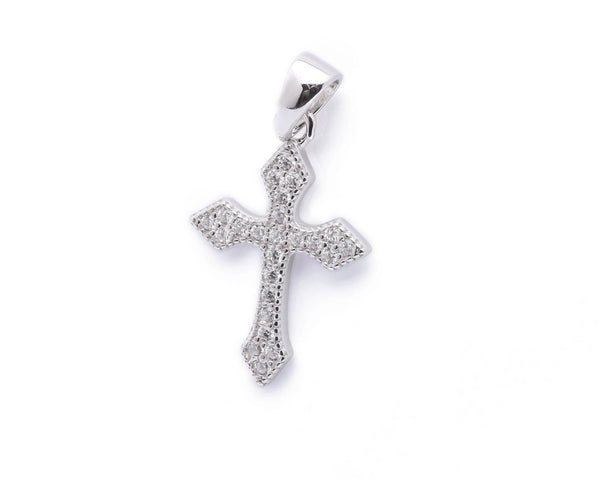 Broadway Jewellers - 925 Sterling Silver - Cubic Zirconia Cross Pendant 1
