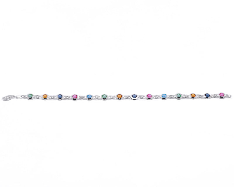 Broadway Jewellers - 925 Sterling Silver - Colour Stone Bracelet