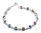 Broadway Jewellers - 925 Sterling Silver - Colour Stone Bracelet