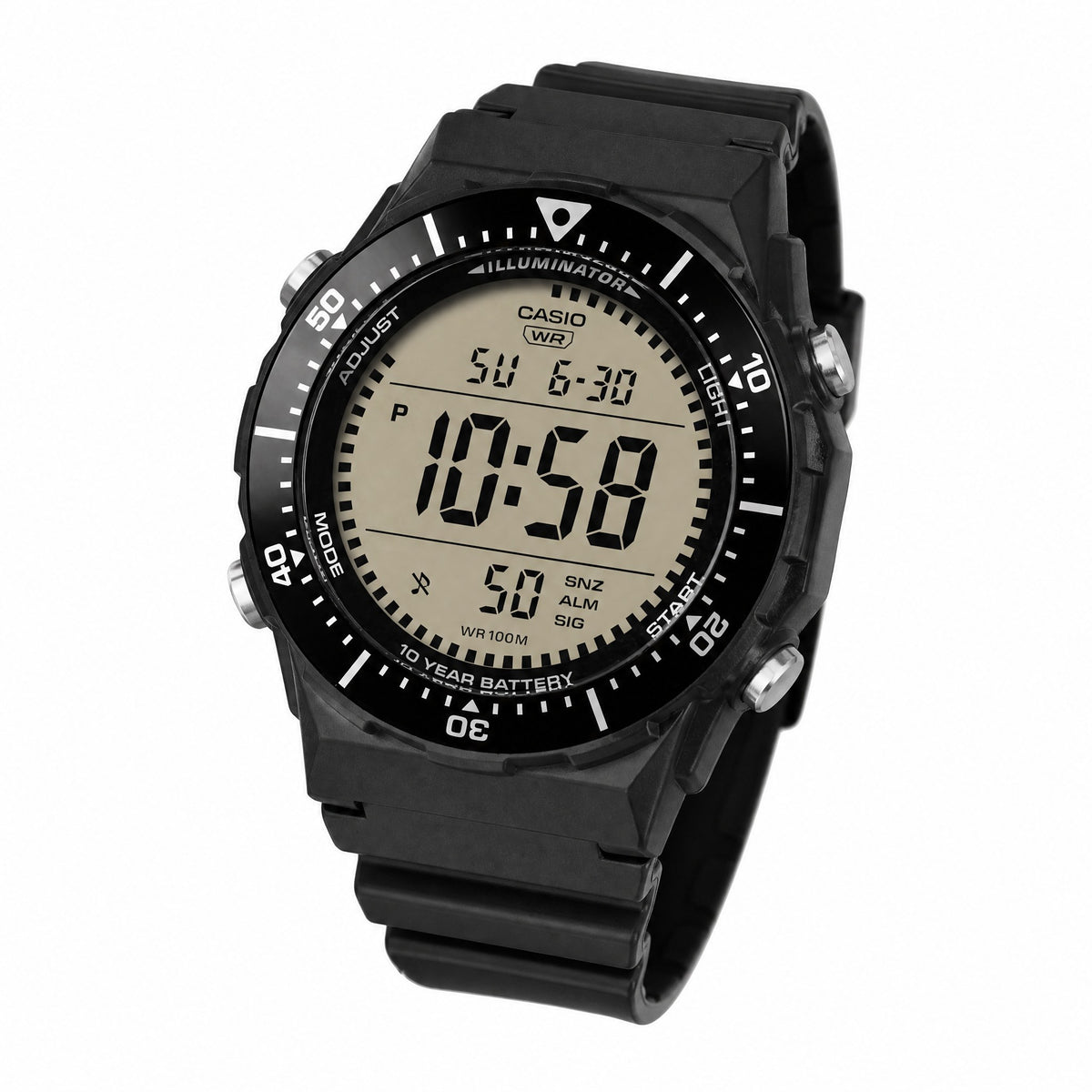 Casio AE-1700H-1AVDF Men's Tactical Digital Watch- 10 Year Battery-Black - AI-generated angle view