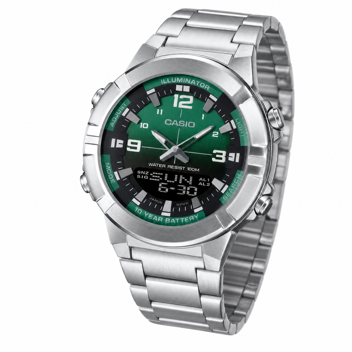 Casio Mens  Analogue & Digital Rubber Strap Watch-AMW-870A