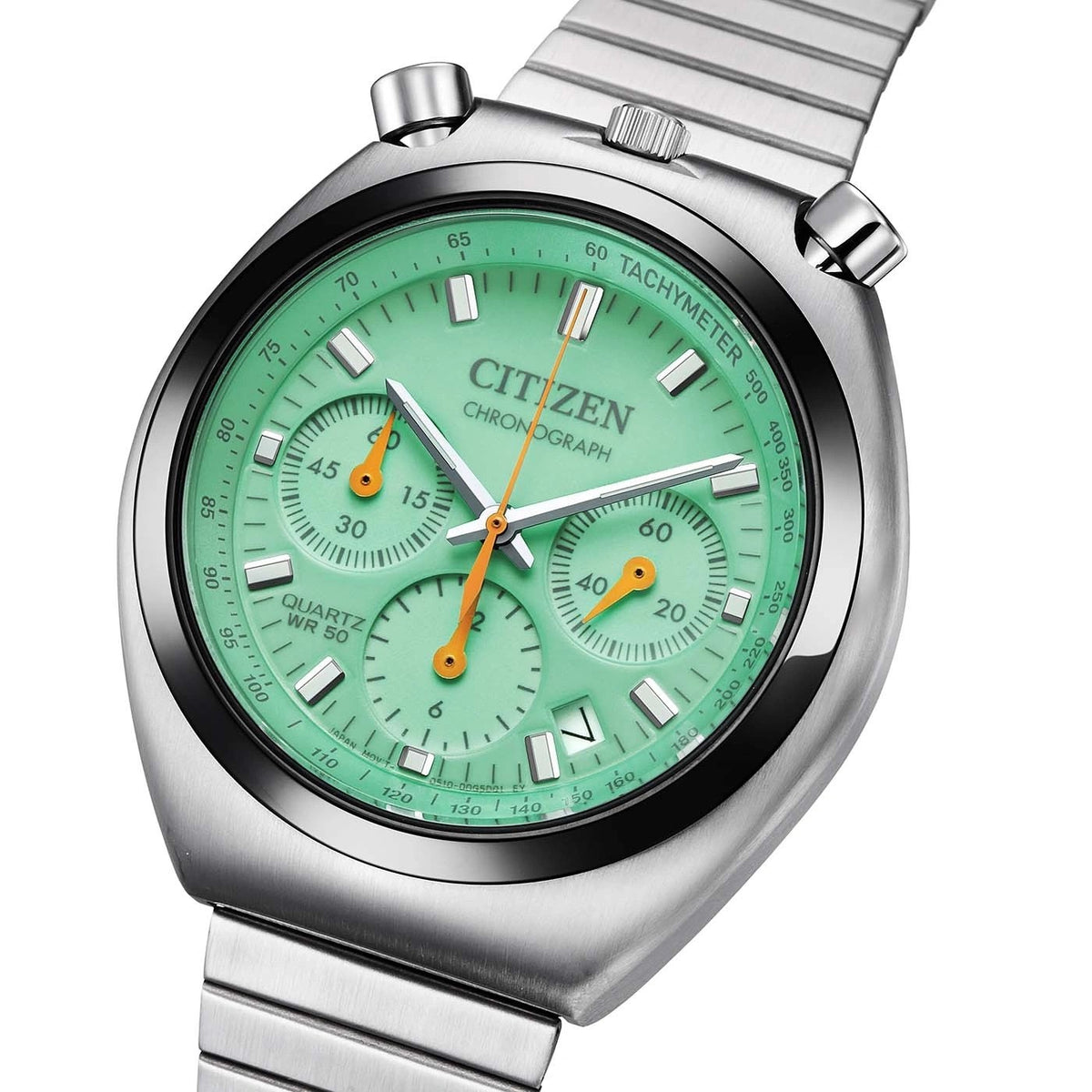 Citizen Chronograph Bulls Head Mens Silver Stainless steel Watch-AN3660-73X
