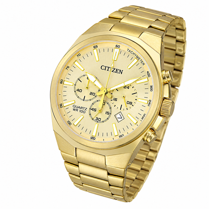 Citizen - Men Gold Stainless Steel Strap Watch - AN8172-53P