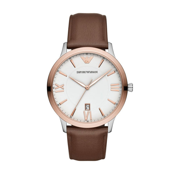 Armani Giovanni Mens Brown Leather Watch-AR11211