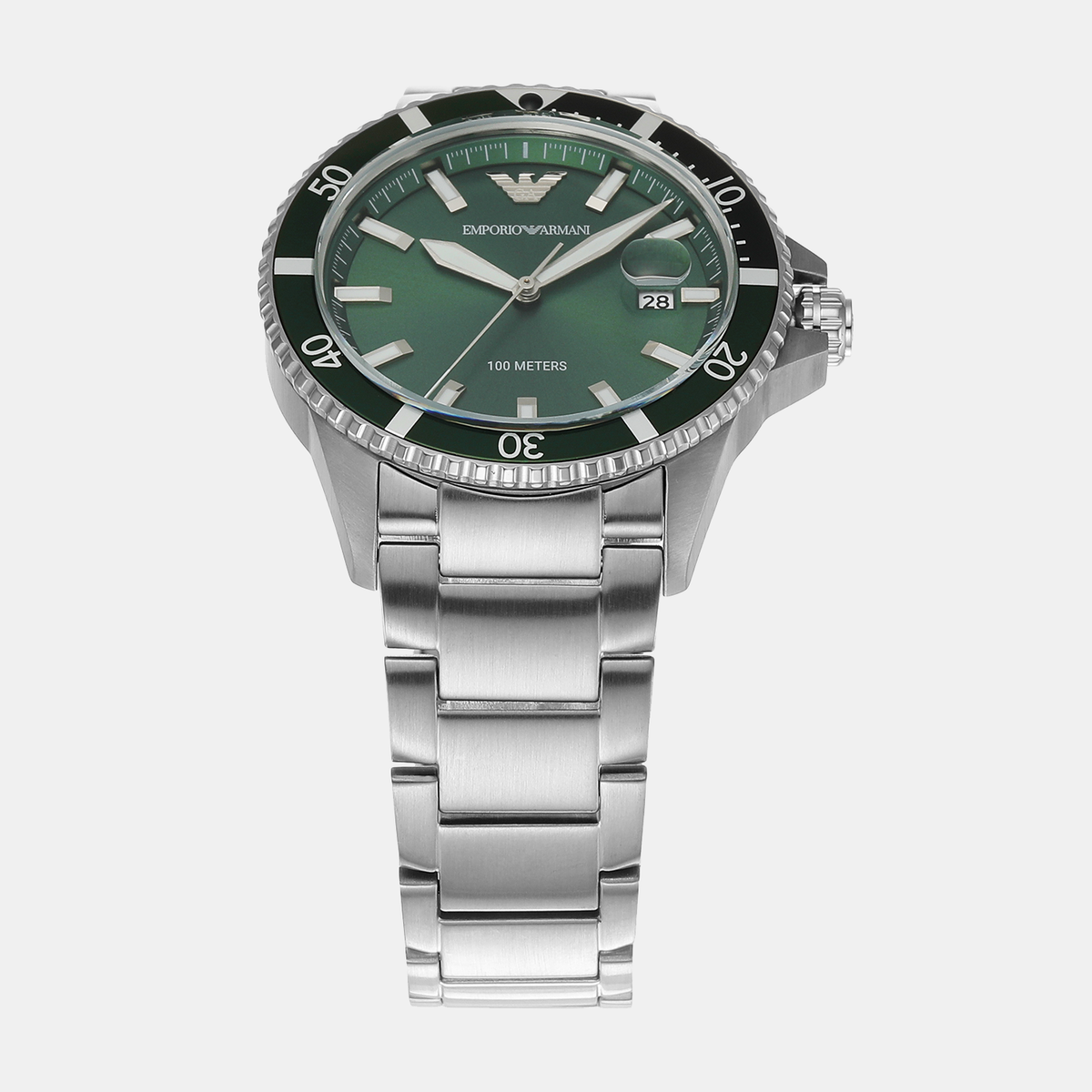 Emporio Armani Diver Mens Silver Watch-AR11338