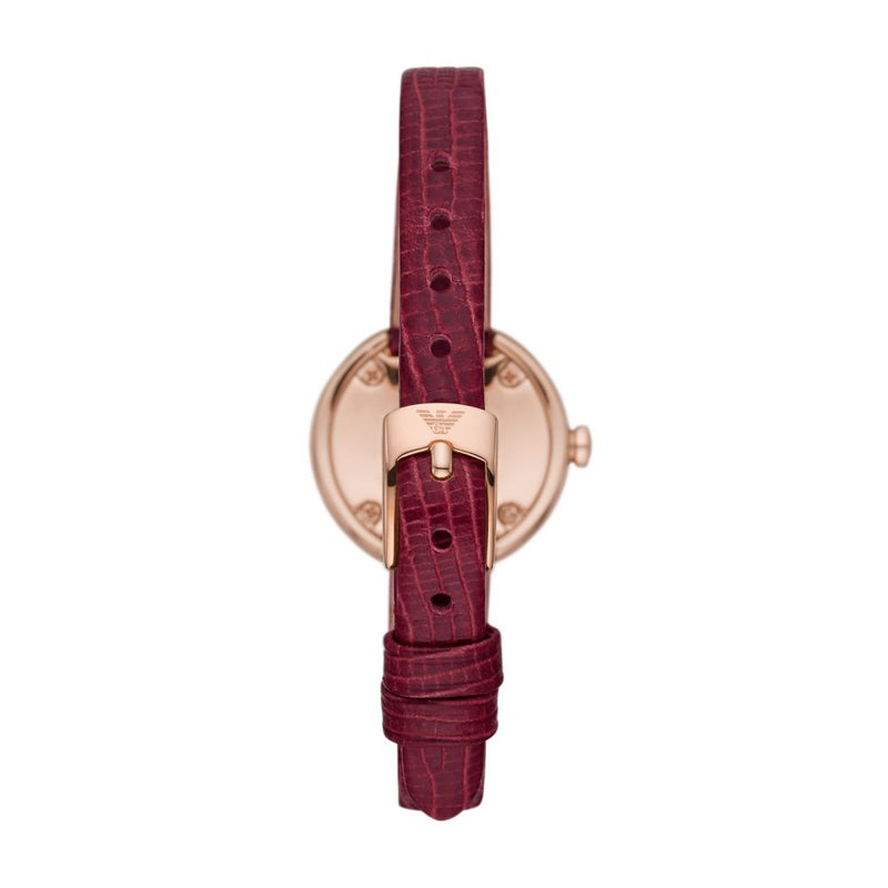 Armani Gianni T-Bar Womens Red Leather Watch-AR11388