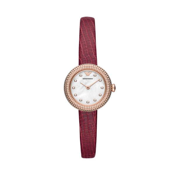 Armani Gianni T-Bar Womens Red Leather Watch-AR11388