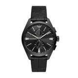 Armani Mens Black Leather Watch-AR11483